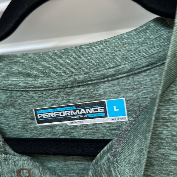 Round Tree & Yorke Performance Hunter Green Tech Long Sleeve with Snaps Top - Picture 2 of 4